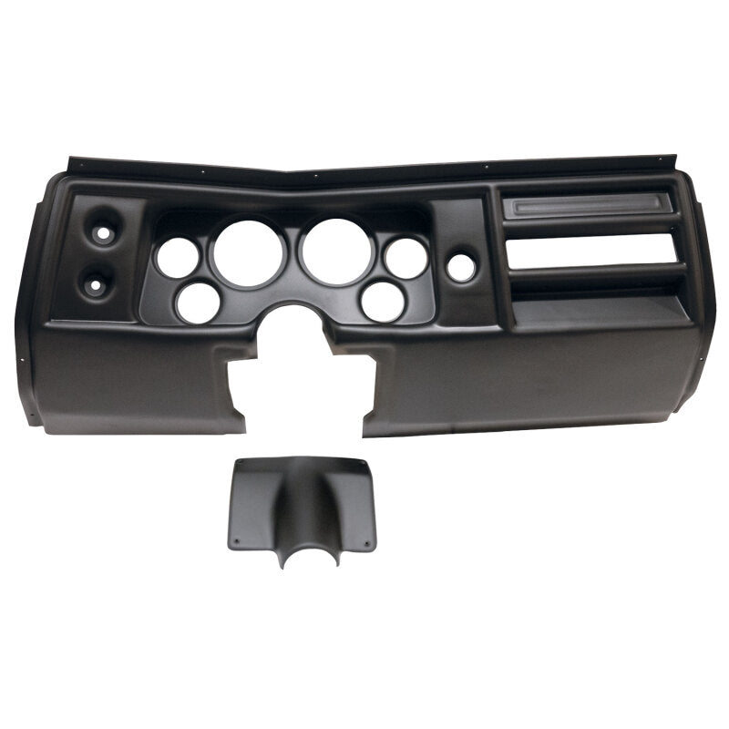 Auto Meter Direct-Fit Dash Panel - Four 2-1/16 in Holes - Two 3-3/8 in Holes - Black - No Vents - GM A-Body 1968