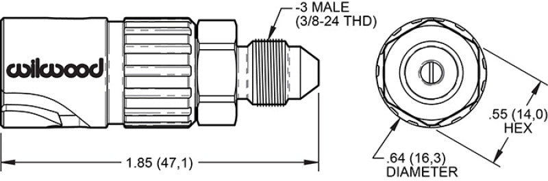 Wilwood Quick Disconnect 3 AN Male to Female Quick Disconnect Fitting - Black Anodized