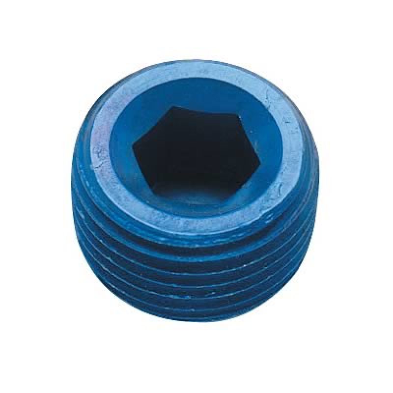 Fragola 1/2 in NPT Plug - Allen Head - Blue Anodized