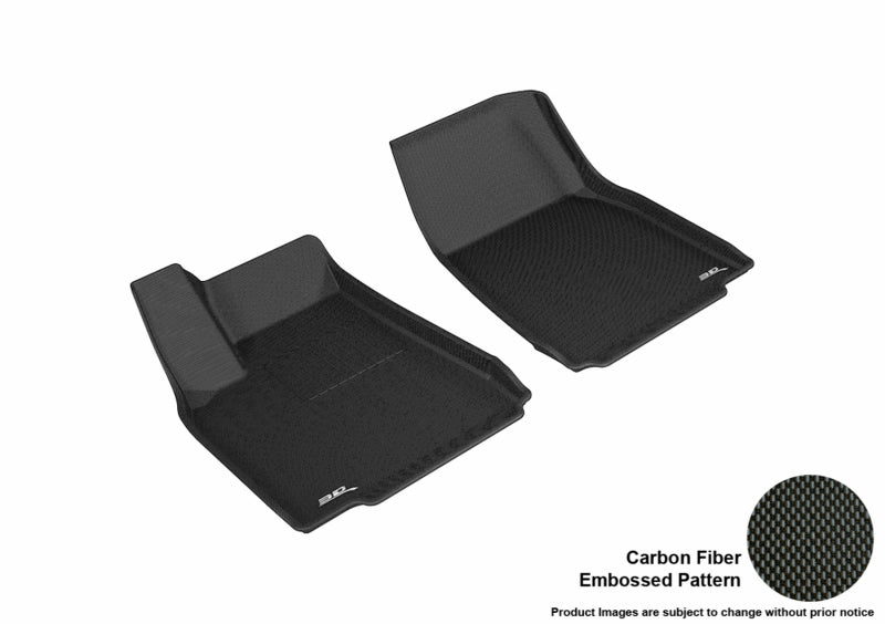 3D Maxpider Kagu Front Floor Liner - Black/Textured - Tesla X 2016-21 (Pair)