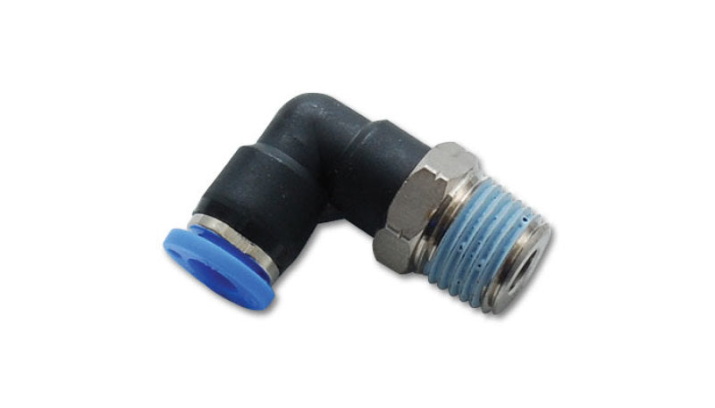 Vibrant Adapter Fitting 90 Degree 1/8" NPT Male to 1/4" Female Pushlock Stainless/Plastic - Each