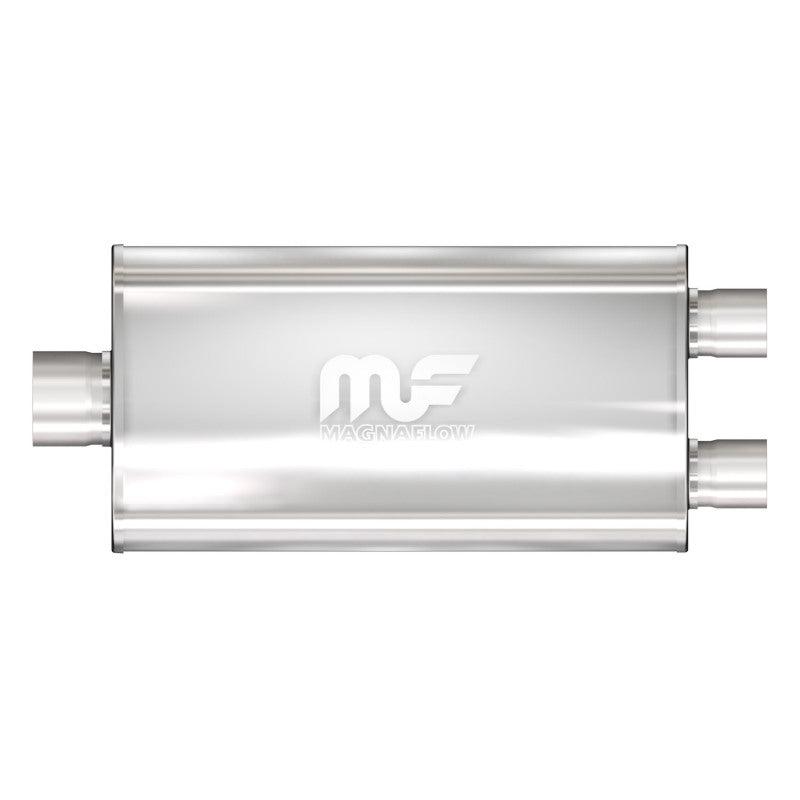 Magnaflow Stainless Muffler Single 2.5" In Dual 2.25" Out