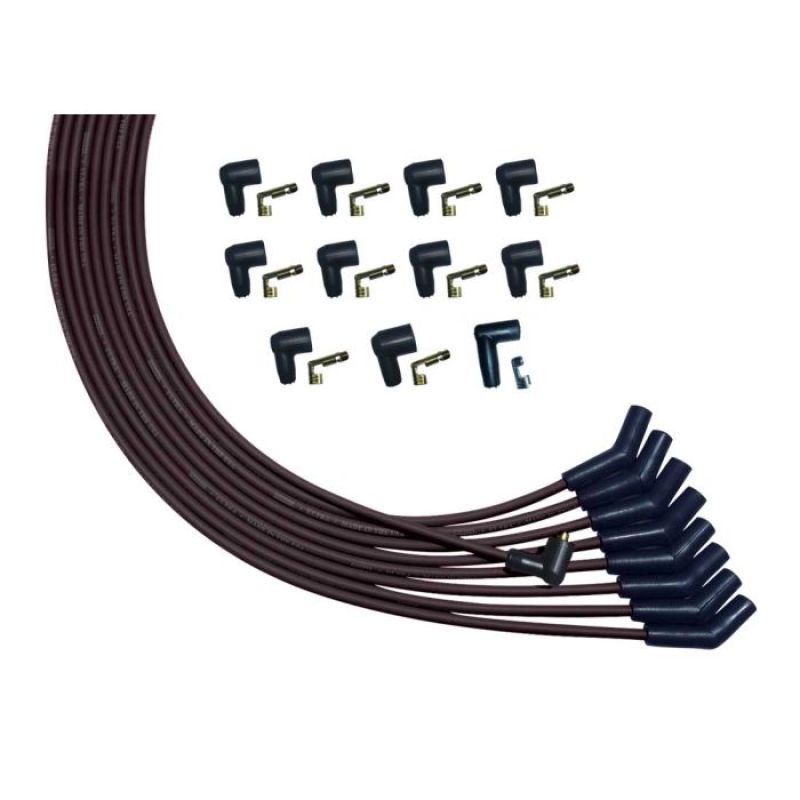 Moroso Ultra Spiral Core 8 mm Spark Plug Wire Set - Black - 135 Degree Plug Boots - Socket Style - Universal 8-Cylinder