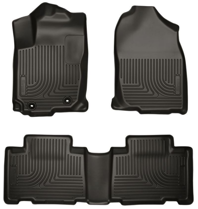 Husky Liners WeatherBeater Front / 2nd Row Floor Liner - Black / Textured - Toyota MC Platform 2014-19