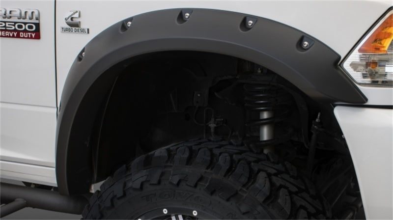 Bushwacker Pocket Style Fender Flares - Front/Rear - 3-1/2 in Wide Front - 3 in Wide Rear - Black - Ram Fullsize Truck 2010-19