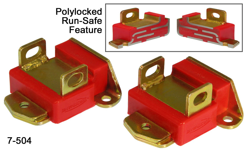 Prothane GM Engine Mounts (Pair) - Type a (Short & Wide) - Red