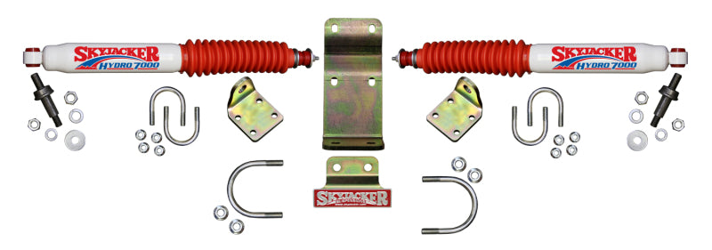 Skyjacker Dual Steering Stabilizer Kit - White - Jeep Wrangler 2007-18