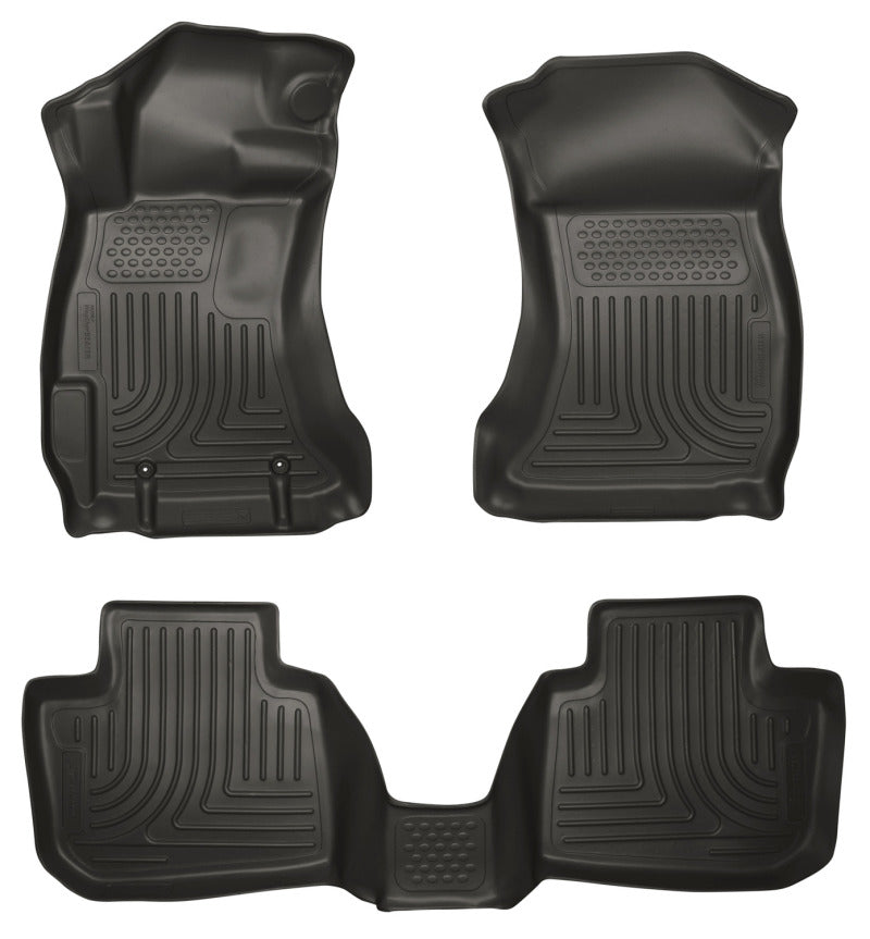 Husky Liners Front/2nd Seat Floor Liner Weatherbeater Plastic Black - Subaru Midsize Car/SUV 2010-12