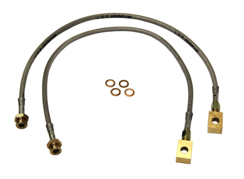 Skyjacker DOT Approved Braided Stainless Front Brake Hose Kit - 3 to 4 in Lift - GM Fullsize SUV / Truck 1979-91