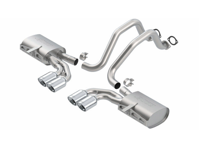 Borla S-Type Cat-Back System - Includes 4.25 x 3.5 x 6.75 in. Oval Mufflers / Tips / Mounting Hardware