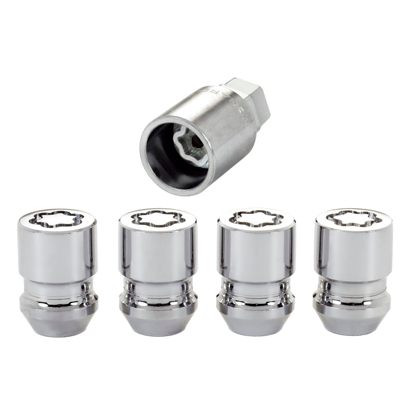 McGard Premium Wheel Lock - 12 mm x 1.50 Thread - Cone Seat - Closed End - Key Included - Chrome - Set of 4 24157