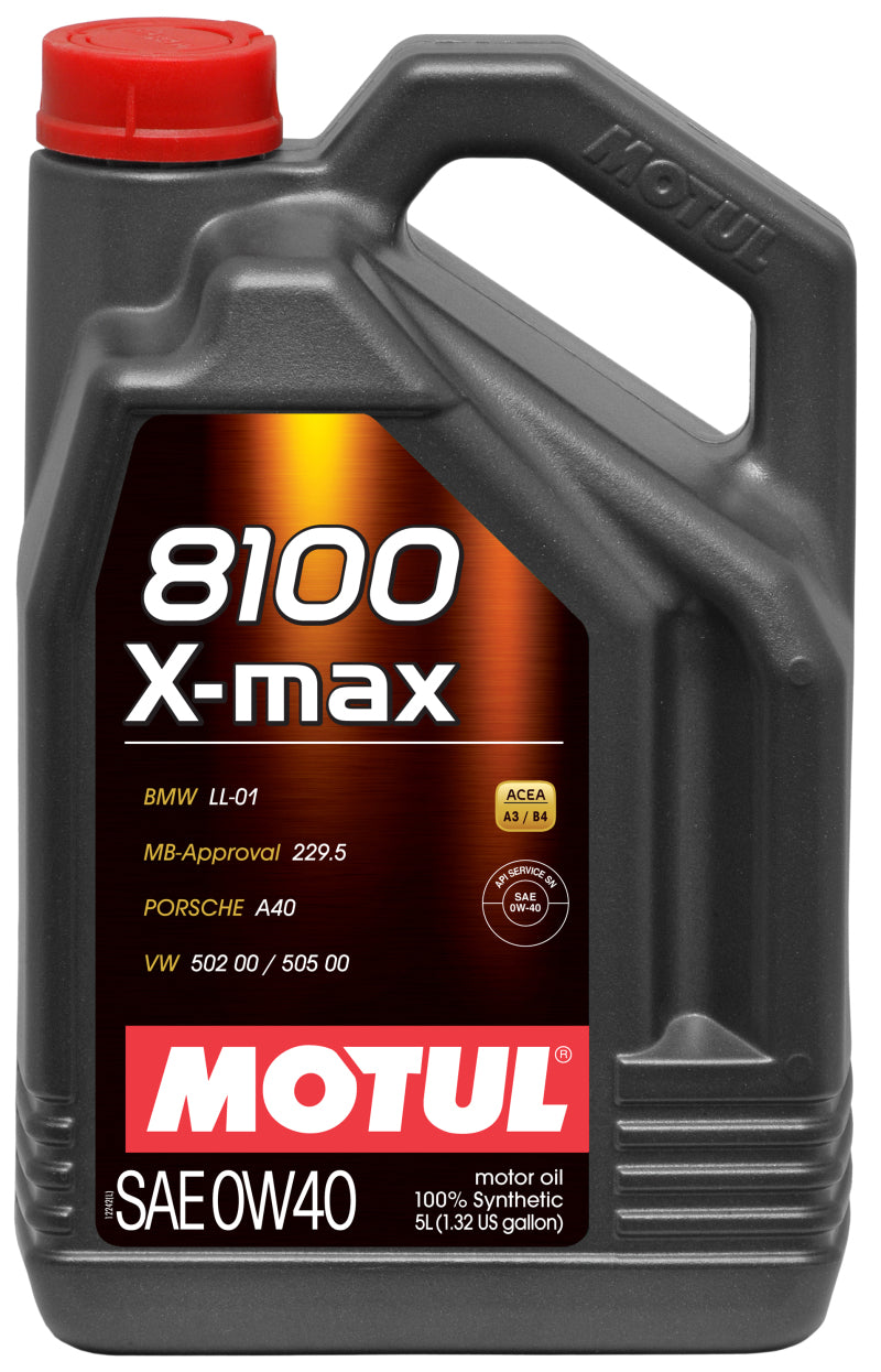 Motul 8100 X-Max Motor Oil 0W40 Synthetic 5 L - Set of 4