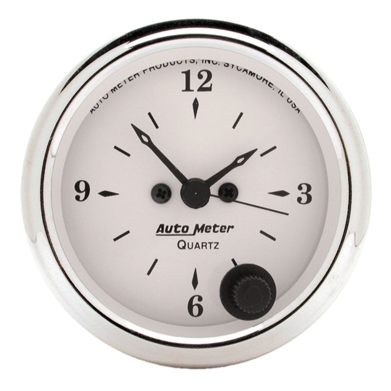 Auto Meter Old Tyme White Clock - 2-1/16 in.