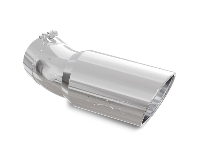 MBRP Exhaust Tip - 5" Inlet - 6" Round Outlet - 15-1/2" Length - Single Wall - Rolled Edge - Angled Cut - Stainless - Chrome