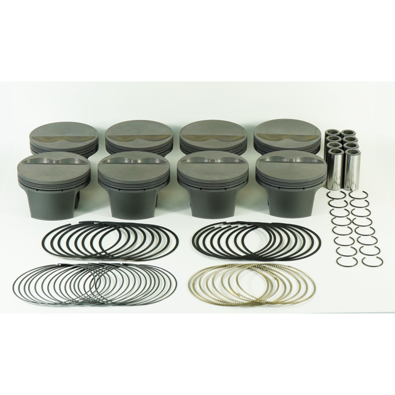 Mahle PowerPak Forged Piston and Ring Kit - 4.125 in Bore - 1.0 x 1.0 x 2.0 mm Ring Groove - Minus 5.00 cc - Small Block Chevy