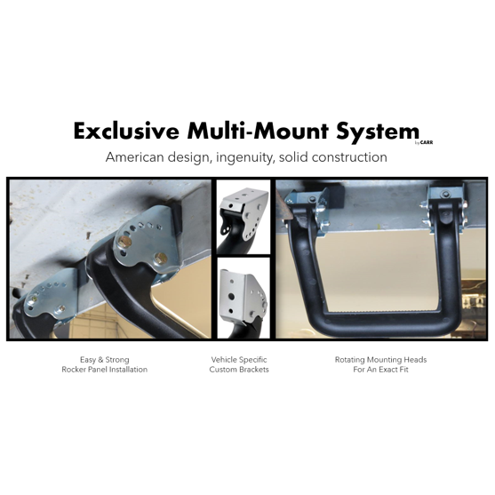 Carr Hoop II Step Bars Mount Kit Included Aluminum Black Powder Coat - Various Applications