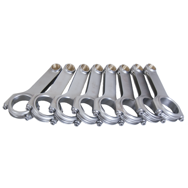 Eagle H-Beam Connecting Rod - 6.385 in Long - Bushed - 7/16 in Cap Screws - Forged - Big Block Chevy - Set of 8