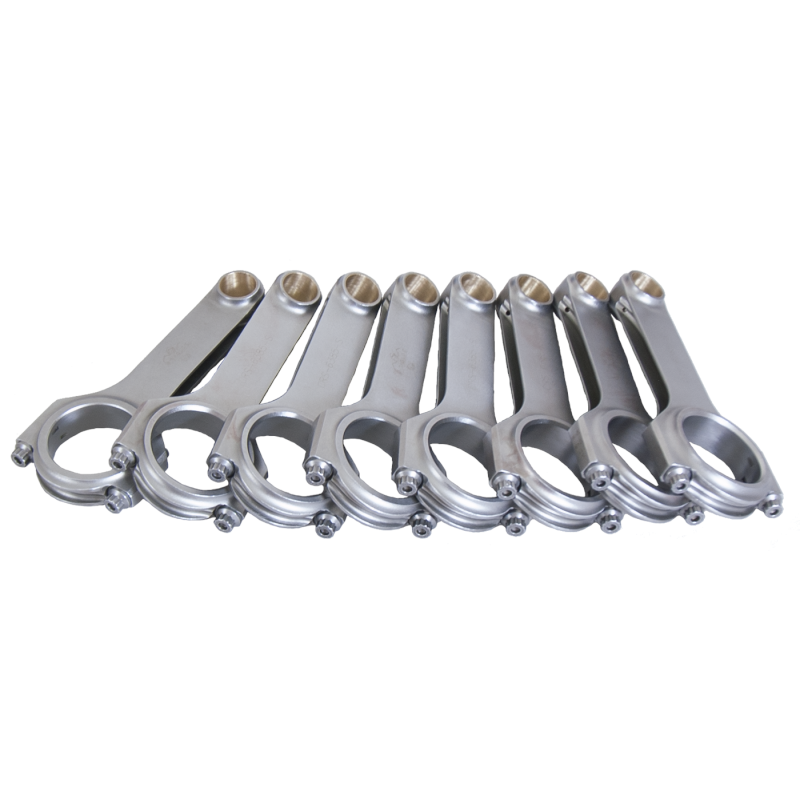 Eagle H-Beam Connecting Rod - 6.385 in Long - Bushed - 7/16 in Cap Screws - Forged  - Big Block Chevy - Set of 8