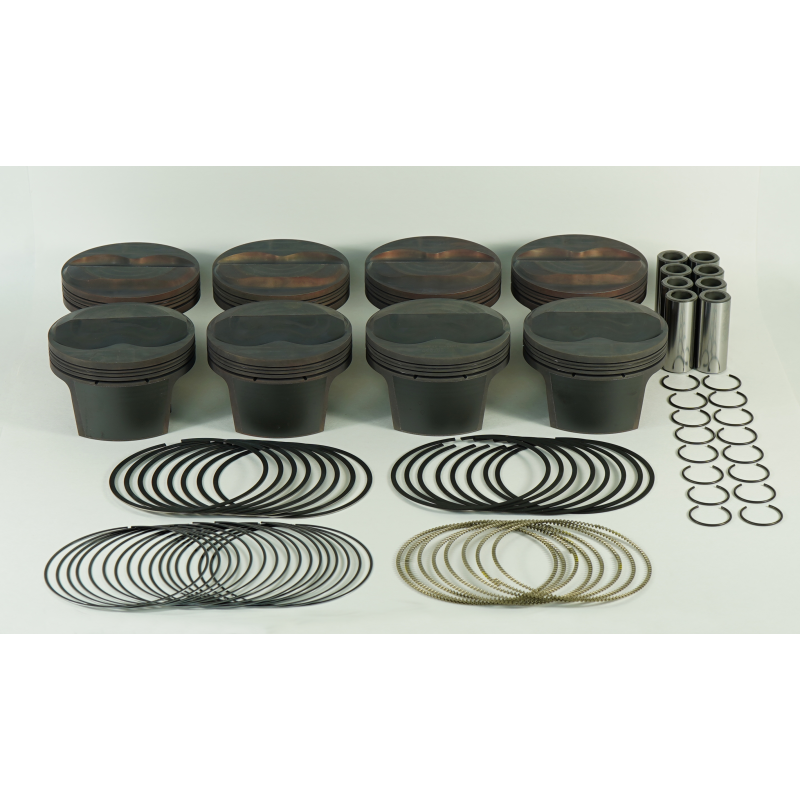 Mahle PowerPak Forged Piston and Ring Kit - 4.030 in Bore - 1.0 x 1.0 x 2.0 mm Ring Groove - Plus 11.10 cc - Small Block Chevy 930208130