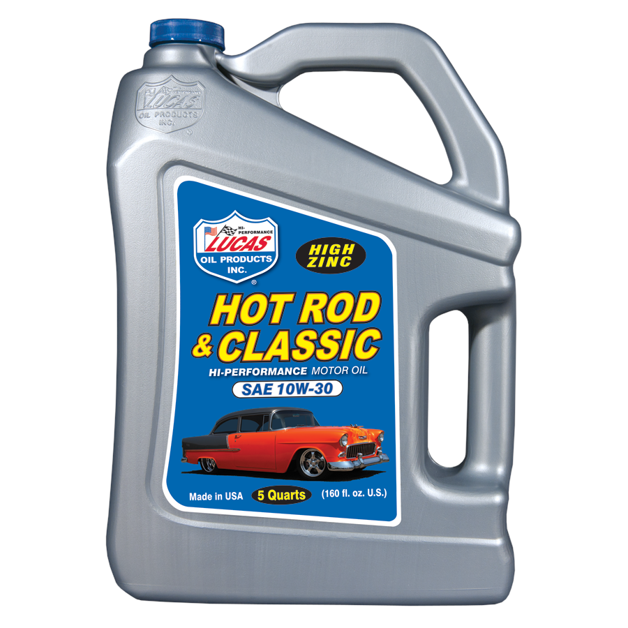 Lucas Oil Products Hot Rod and Classic Car High Zinc 10W30 Motor Oil - Conventional - 5 Quart Jug - Set of 3