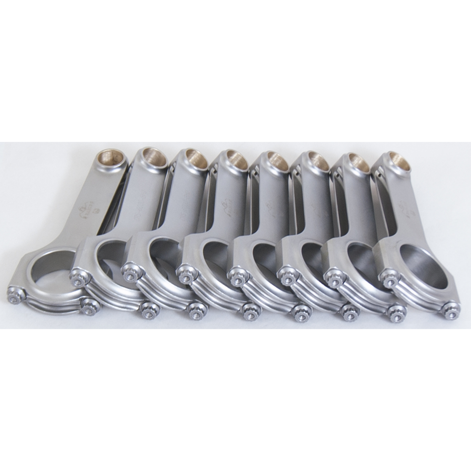 Eagle "3-D" H-Beam Forged 4340 Steel Connecting Rods - SB Chevy - Length: 6.000"- Large Journal, Max Stroke - Weight: 645 Grams - 2.100" Crank Pin Diameter - .940" Big End Width - .927" Big End Bore - (Set of 8)