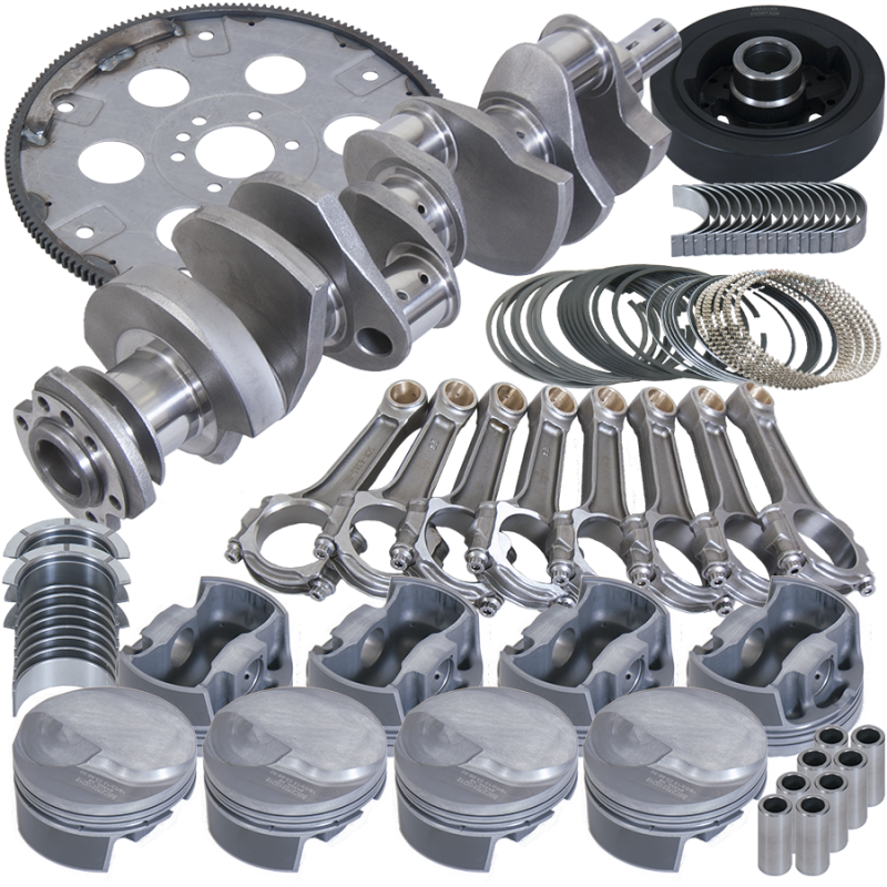 Eagle Balanced Rotating Assembly Kit - 489 CID - Cast Crank - Forged Pistons - 4.250" Stroke - 4.280" Bore - 6.385" I-Beam Rods - BB Chevy