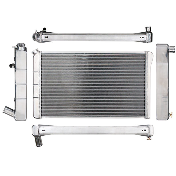 Northern 32-3/4" W x 18-3/8" H x 3-1/8" D Radiator Driver Inlet/Pass Outlet Aluminum Natural - Auto-Trans