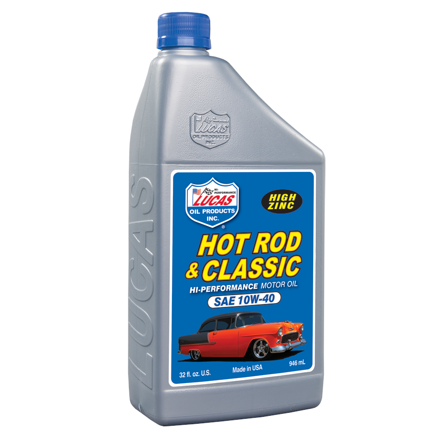Lucas Oil Products Hot Rod and Classic Car High Zinc 10W40 Motor Oil - Conventional - 1 Quart Bottle - Set of 6