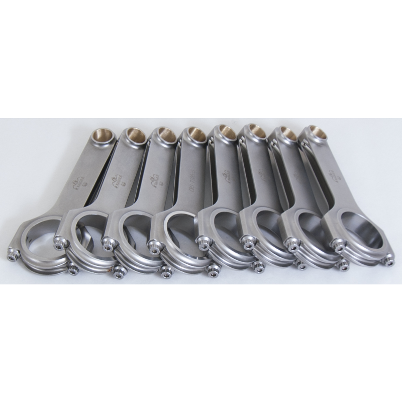 Eagle H-Beam Connecting Rod - 7.100" Long - Bushed - 7/16" Cap Screws - Forged Steel - BB Chevy / Oldsmobile V8 (Set of 8)