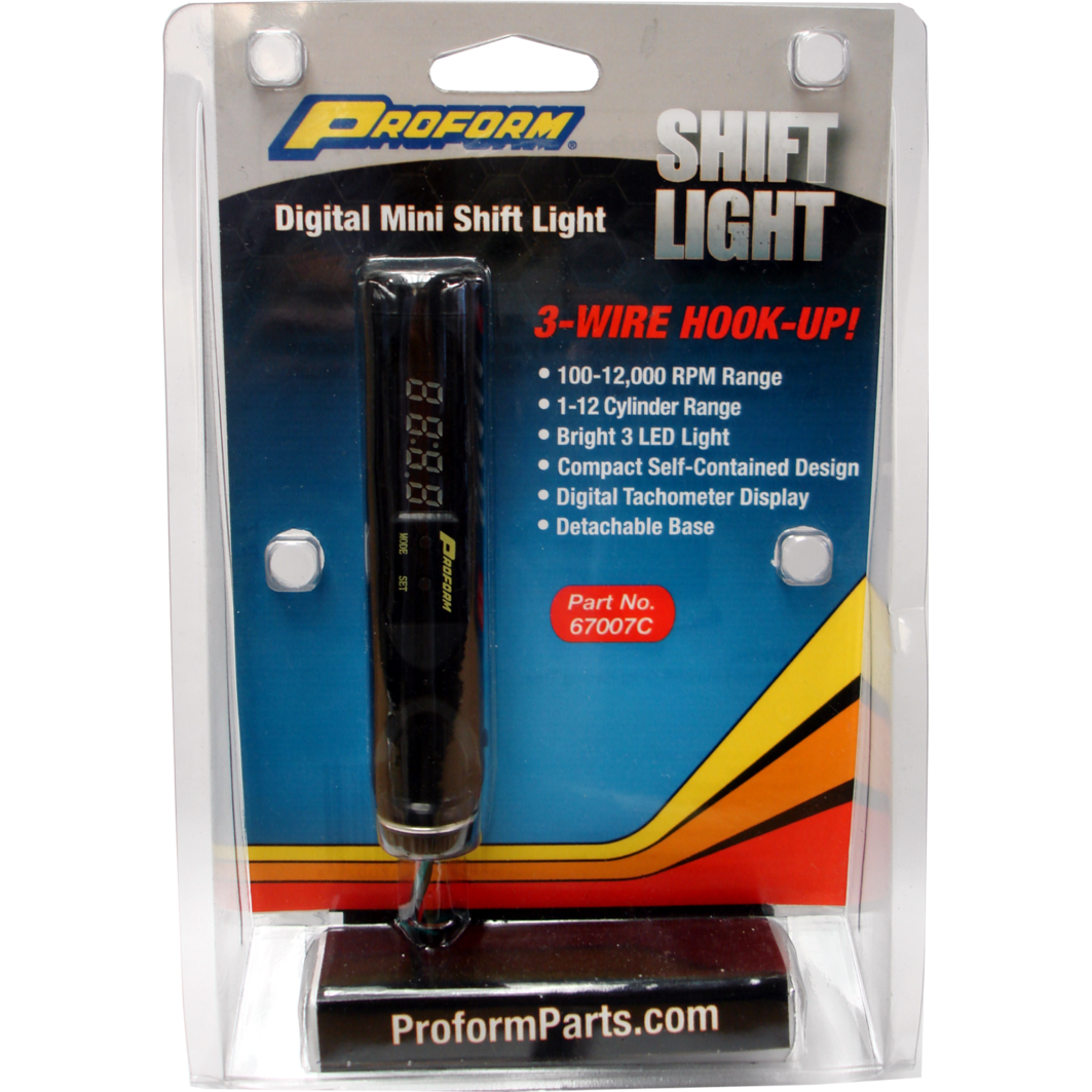 Proform Performance Parts Digital Shift Light 100-12,000 RPM LED Adjustable Intensity - Single RPM point