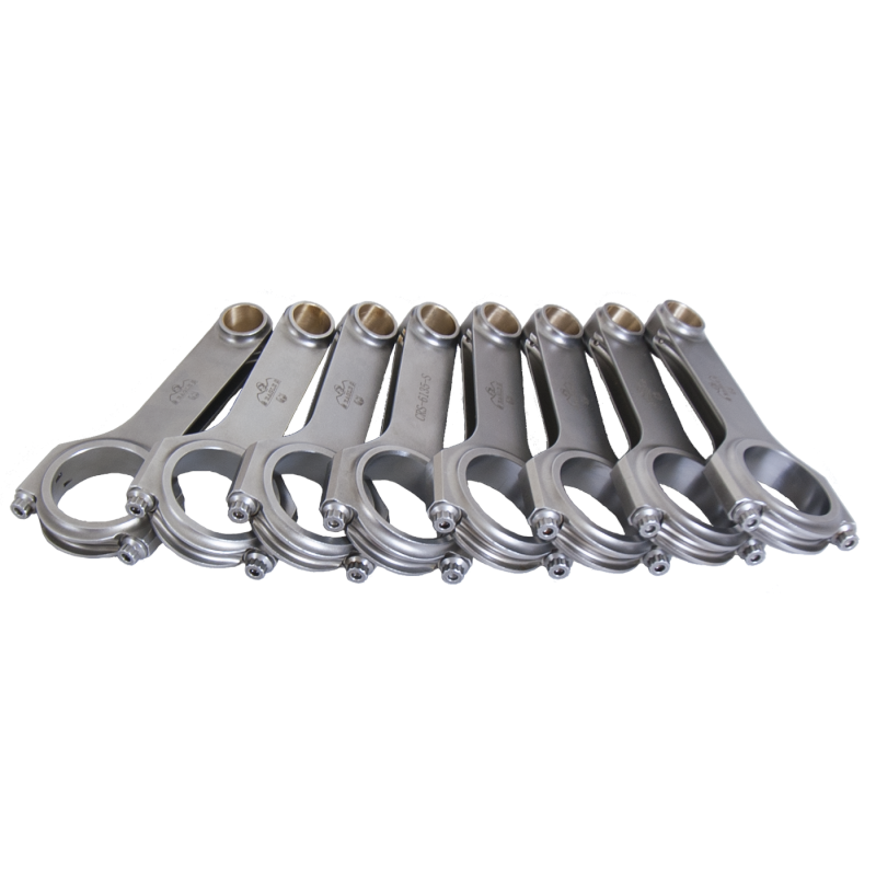Eagle H-Beam Connecting Rod - 6.135 in Long - Bushed - 7/16 in Cap Screws - Forged - Big Block Chevy - Set of 8