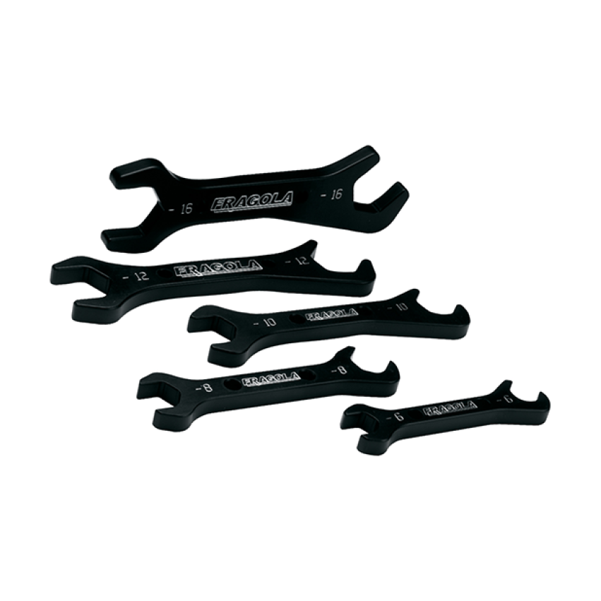 Fragola Performance Systems Double End AN Wrench Set 5 Piece 6 AN to 16 AN Aluminum - Black Anodize
