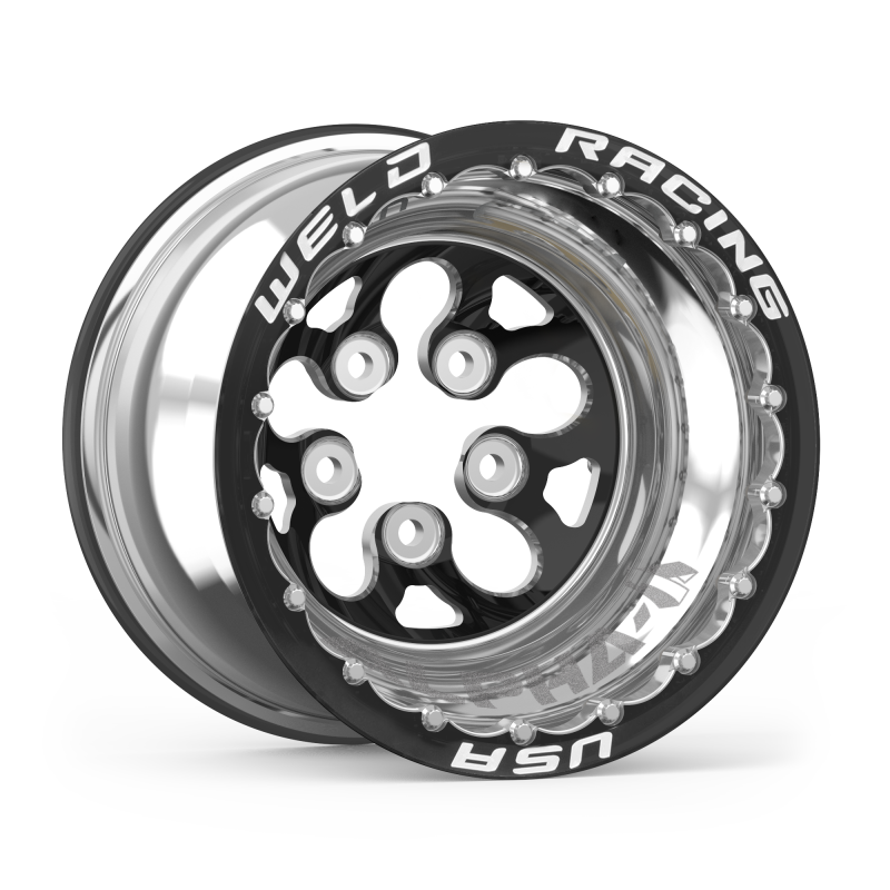 Weld Alpha-1 Wheel - 15 x 12 in - 5.000 in Backspace - 5 x 4.75 in Bolt Pattern - Beadlock - Black