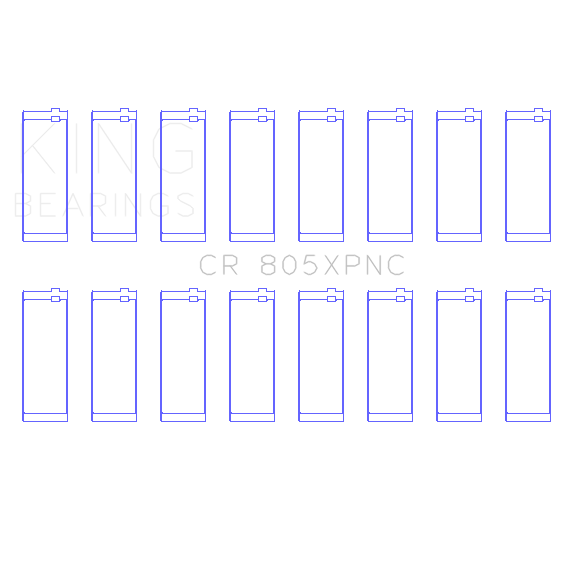 King XP Connecting Rod Bearing - 0.010 in Undersize - Narrowed - Coated - Small Block Mopar
