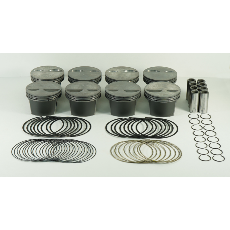 Mahle PowerPak Forged Piston and Ring Kit - 3.796 in Bore - 1.0 x 1.0 x 2.0 mm Ring Groove - Minus 1.00 cc - Small Block Chevy