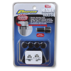 Proform Wedge Lock Header Bolt - 3/8-16 in Thread - 0.75 in Long - Hex Head - Black Oxide - Set of 12