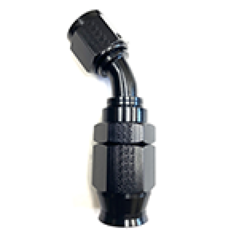 Fragola Race-Rite 45° Hose End - PTFE Hose - 10 AN Hose to 10 AN Female - Swivel - Aluminum - Black