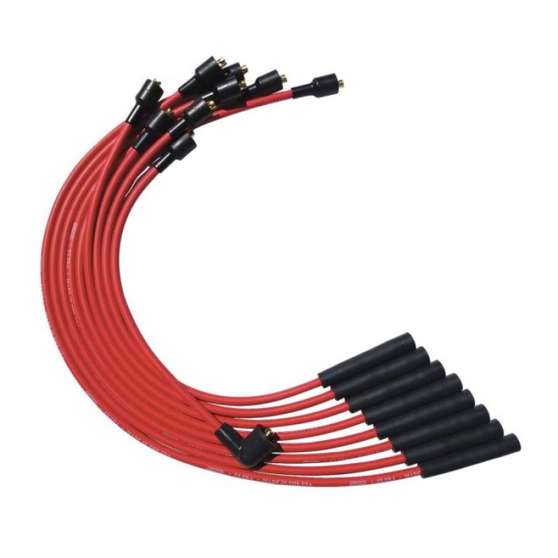 Moroso Ultra Spiral Core 8 mm Spark Plug Wire Set - Red - Straight Plug Boots - Socket Style - Small Block Mopar