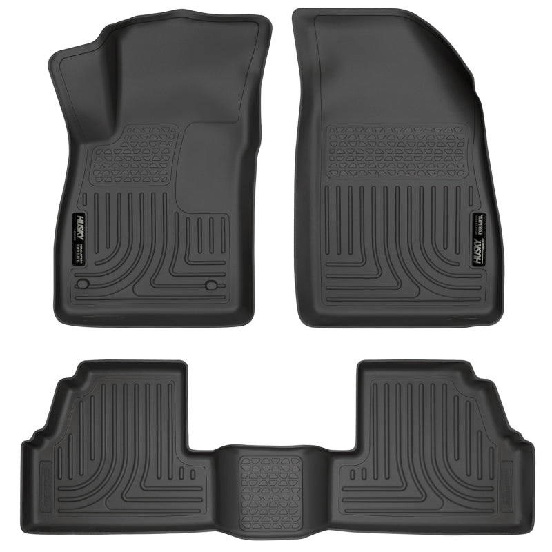 Husky Liners WeatherBeater Front / 2nd Row Floor Liner - Black - GM Compact SUV 2013-22