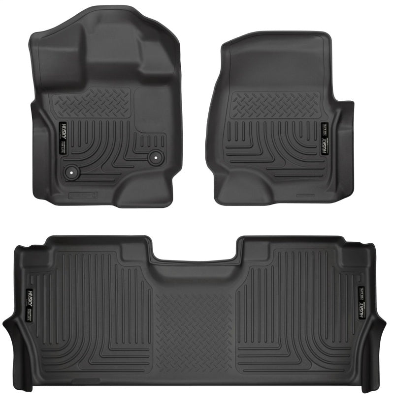 Husky Liners WeatherBeater Front/2nd Row Floor Liner - Black - Ford Fullsize 2021