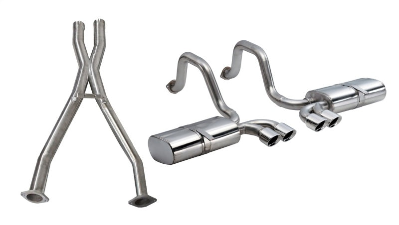 Corsa Sport Exhaust System - Cat-Back - 2.5" Diameter - Dual Rear Exit - Twin 3.5" Polished Tips - Stainless