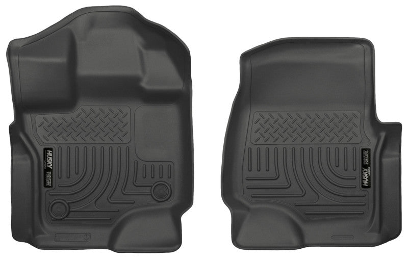 Husky Liners Front Floor Liner Weatherbeater Plastic Black - Ford Fullsize Truck 2015-16- Pair