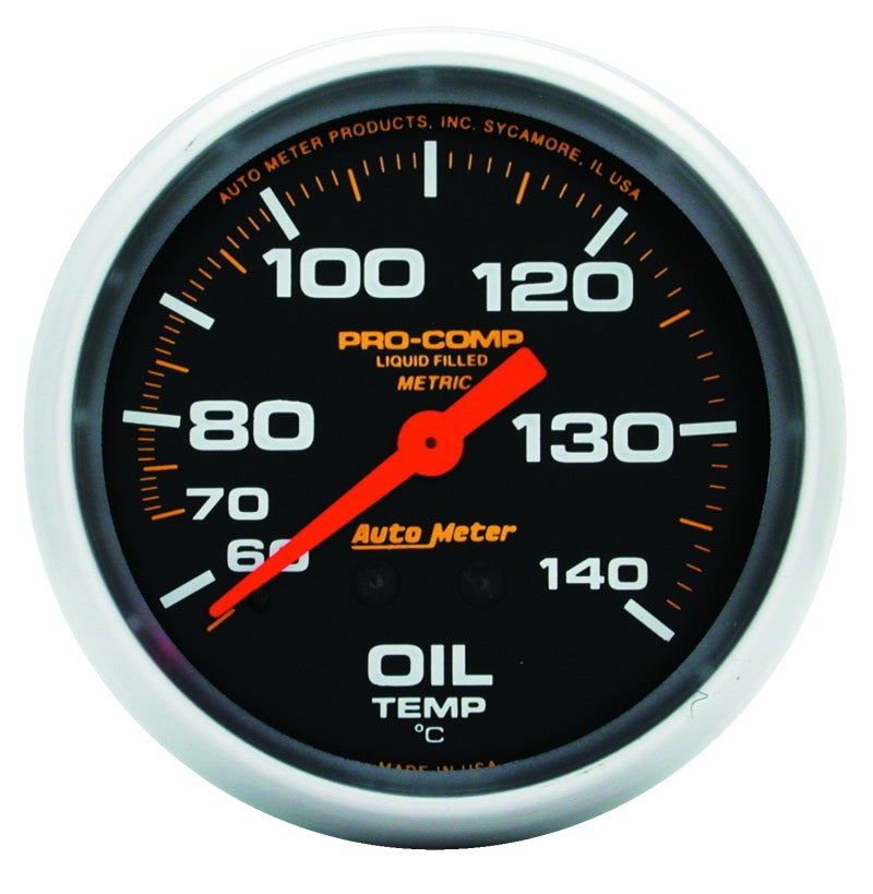 Auto Meter Pro-Comp Liquid Filled Oil Temperature Gauge - 2-5/8" - 140-280