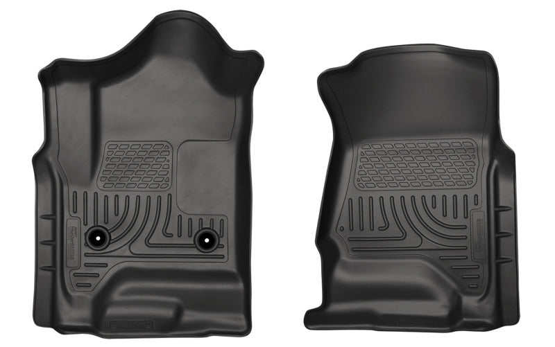 Husky Liners Front Floor Liner Weatherbeater Plastic Black - GM Fullsize Truck 2014-15- Pair