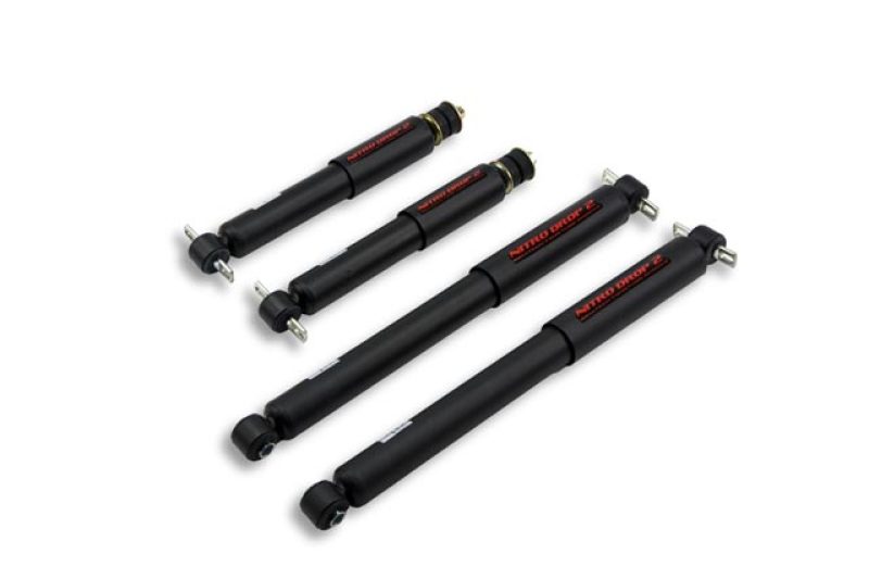 Belltech Nitro Drop 2 Shock - Twintube - Steel - Black Paint - Front/Rear - GM Compact SUV/Truck 1995-2003 (Set of 4)