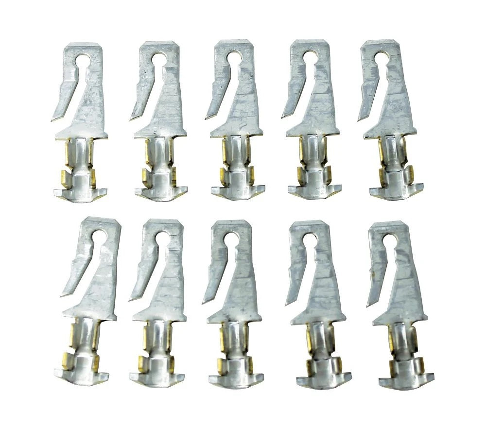 American Autowire Spade Terminal - Non-Insulated - 18-14 Gauge Wire - Male - Tin Copper (Set of 10)