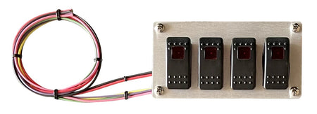 American Autowire Switch Panel - 5.75 x 3 in - 4 Rockers - Red Indicator Lights