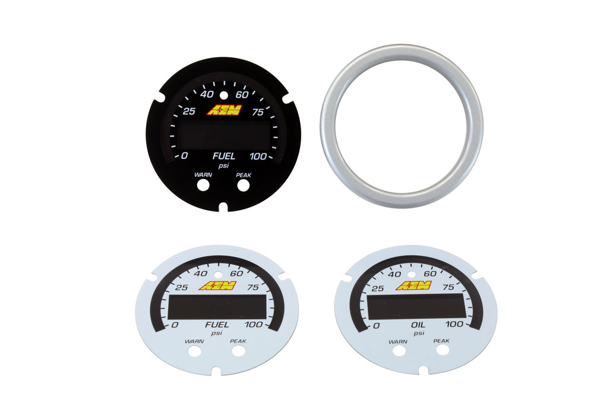 AEM Electronics Fuel Pressure / Oil Pressure Gauge Accessory Kit - 0-100 psi - White Face - X-Series Pressure Gauge
