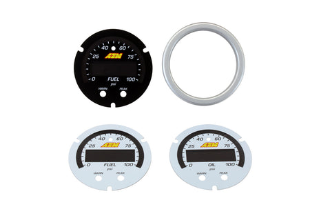 AEM Electronics Fuel Pressure / Oil Pressure Gauge Accessory Kit - 0-100 psi - White Face - X-Series Pressure Gauge