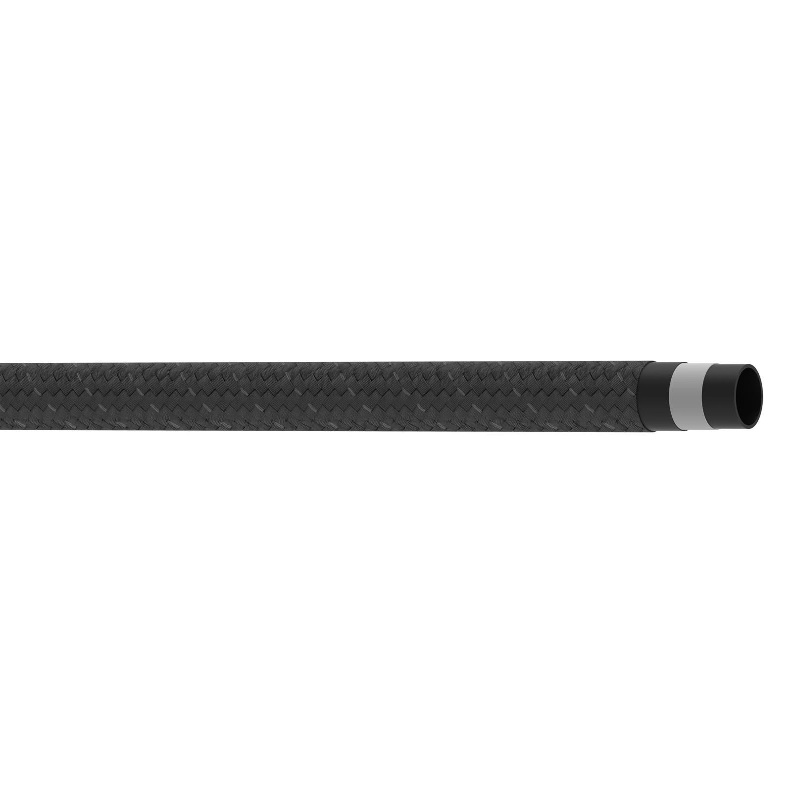 Aeroquip StreetLite Braided Fabric / Rubber Hose - 6 AN - 20 ft - Black